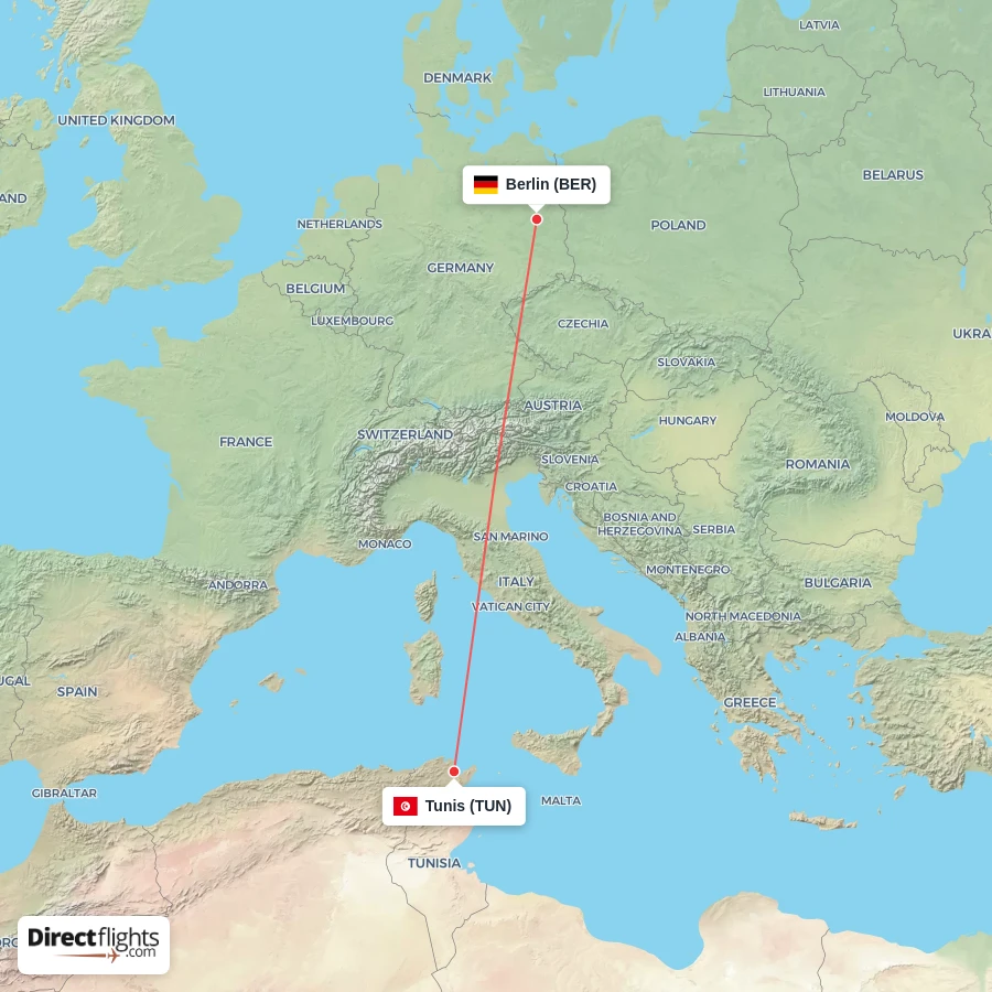 TUN - BER route map