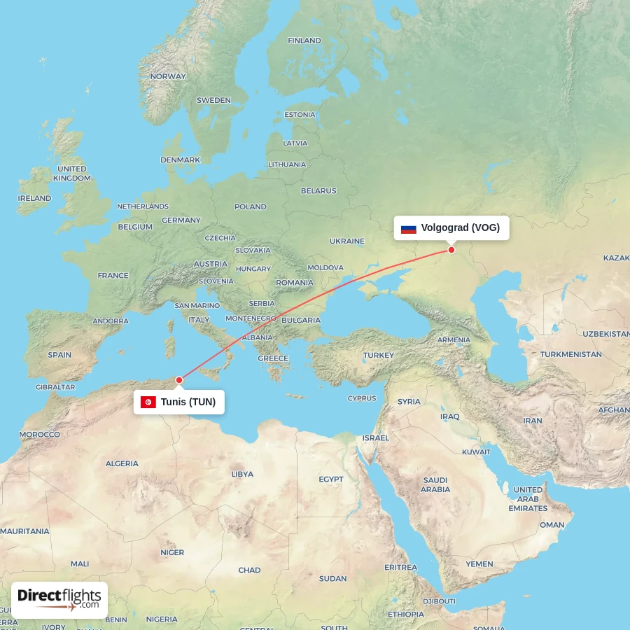TUN - VOG route map