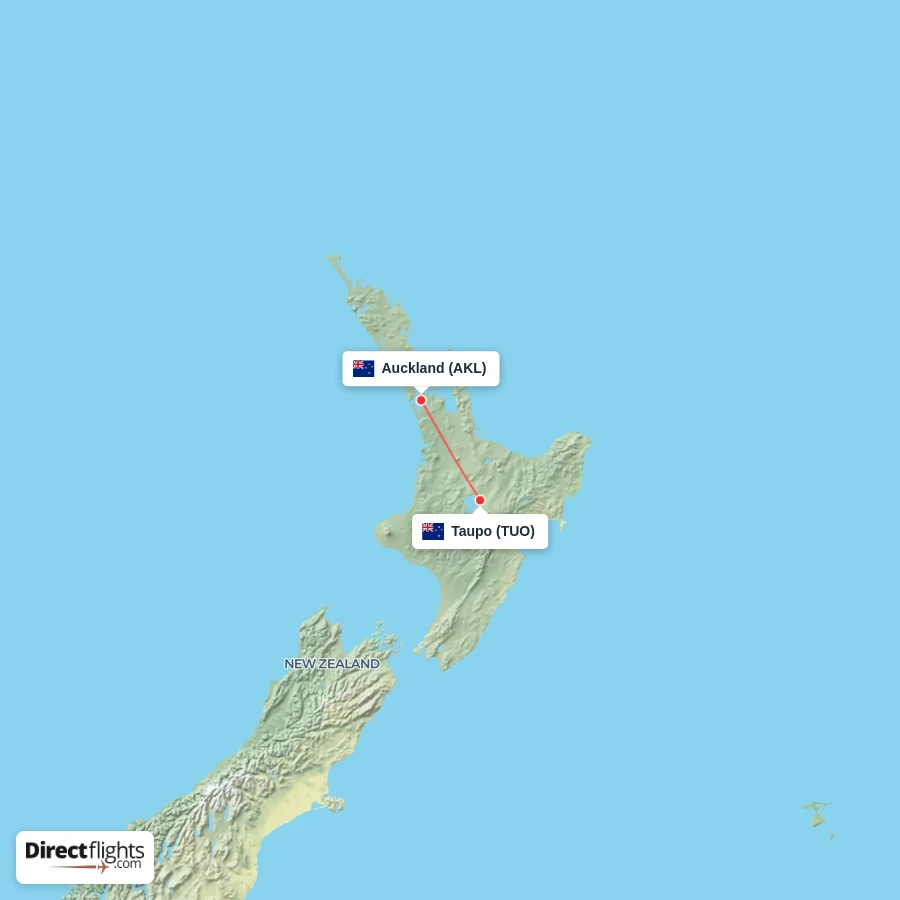 TUO - AKL route map
