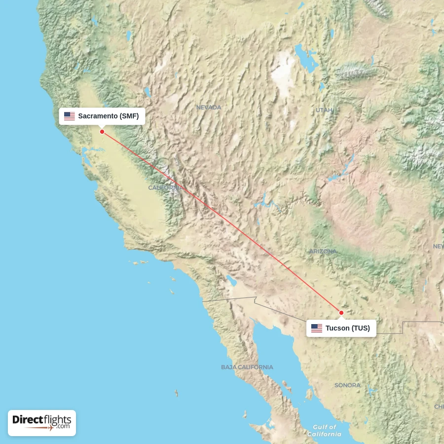 TUS - SMF route map