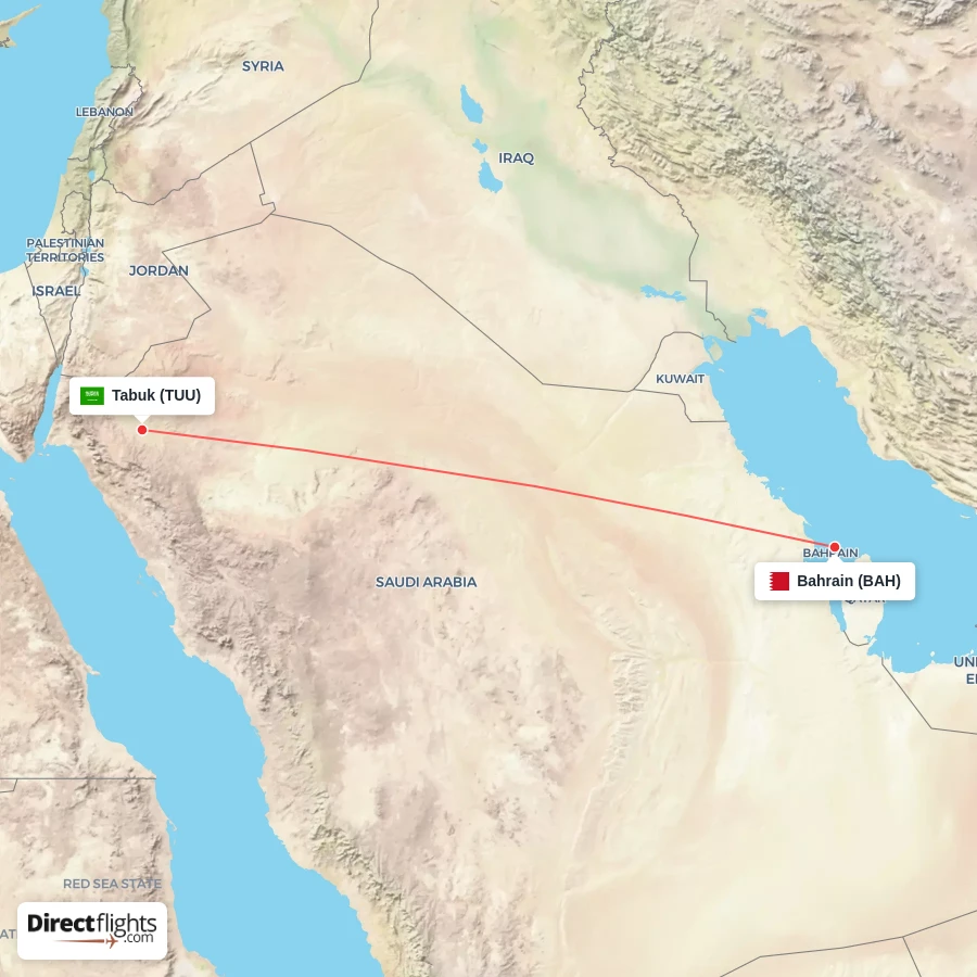 TUU - BAH route map
