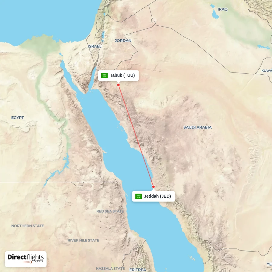 TUU - JED route map