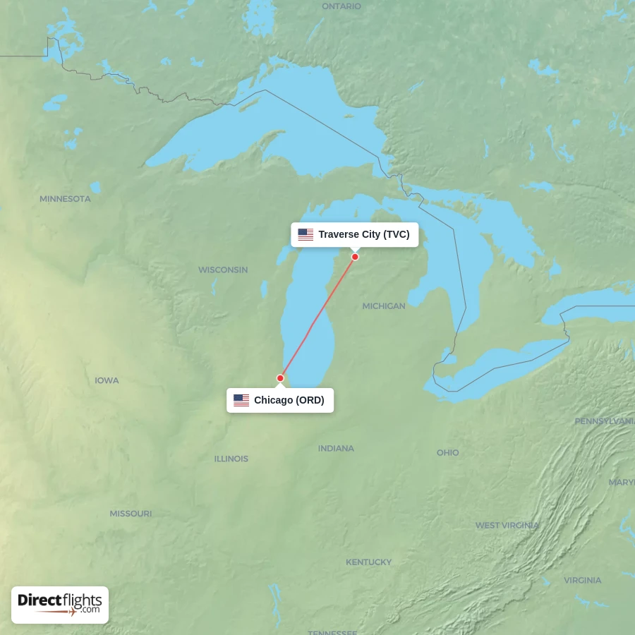 TVC - ORD route map
