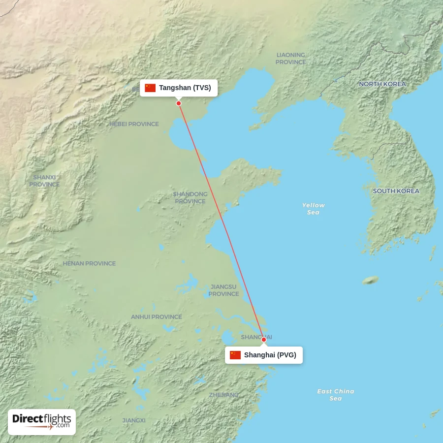 TVS - PVG route map