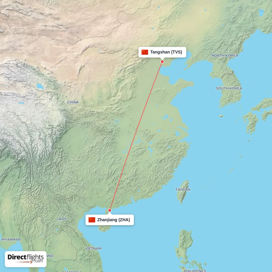 TVS - ZHA route map