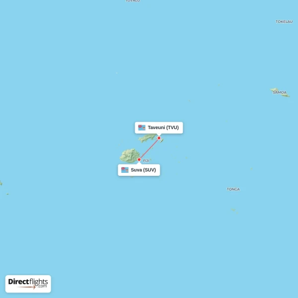 Taveuni - Suva direct flight map
