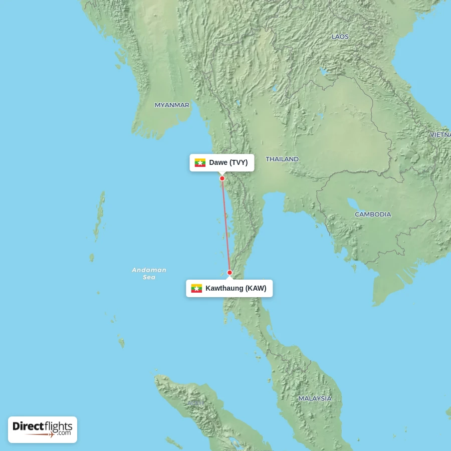 TVY - KAW route map