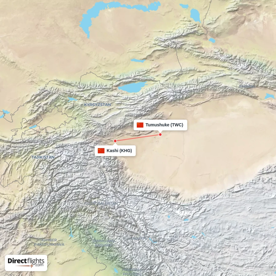 TWC - KHG route map