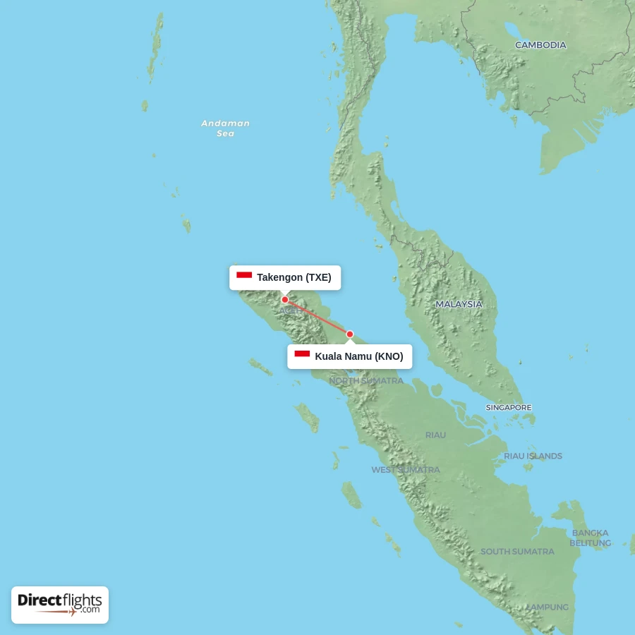 TXE - KNO route map