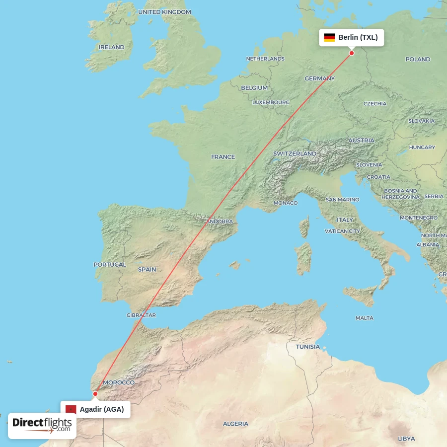 TXL - AGA route map