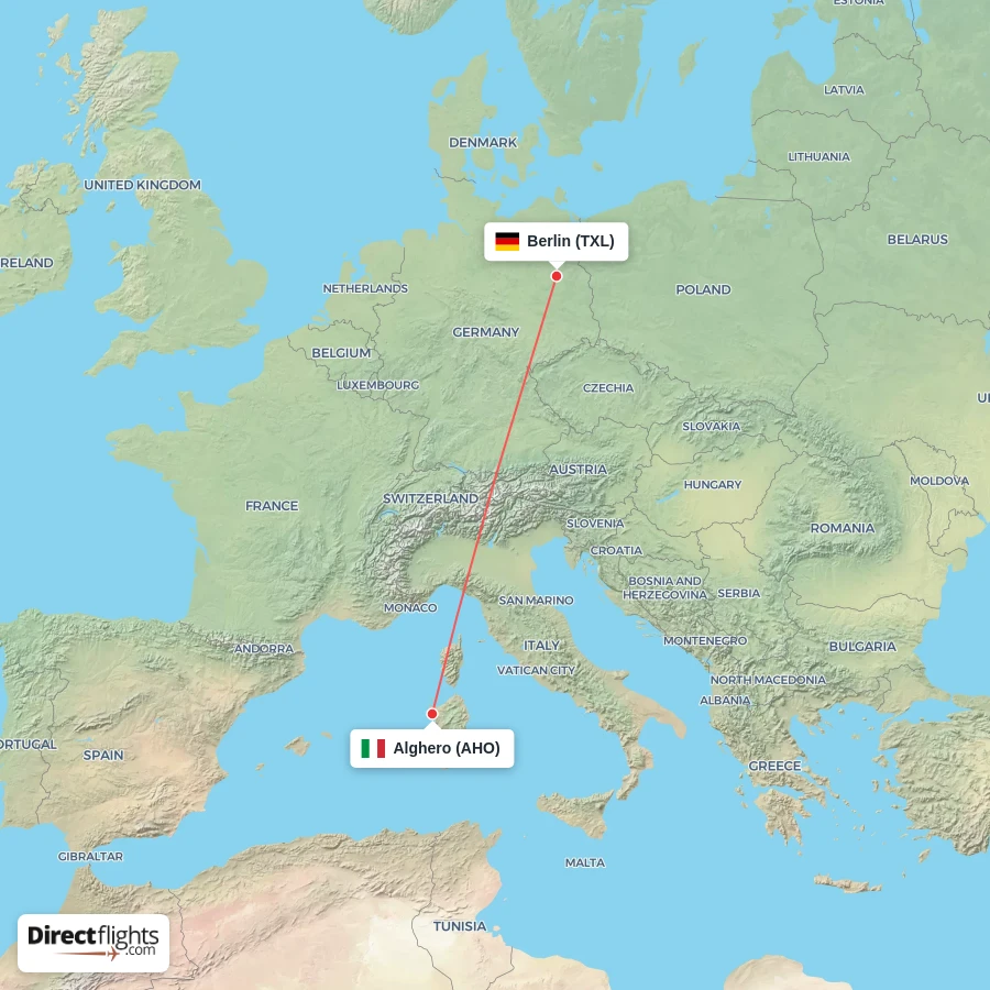 TXL - AHO route map