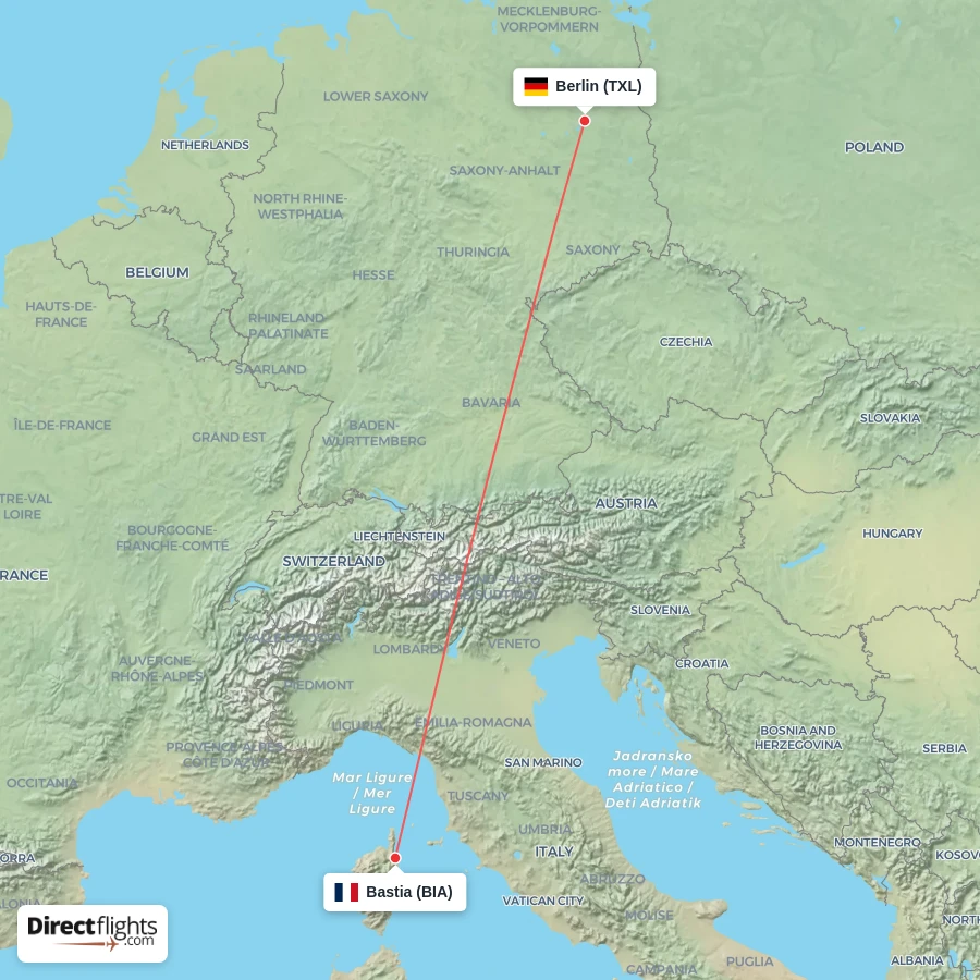 TXL - BIA route map