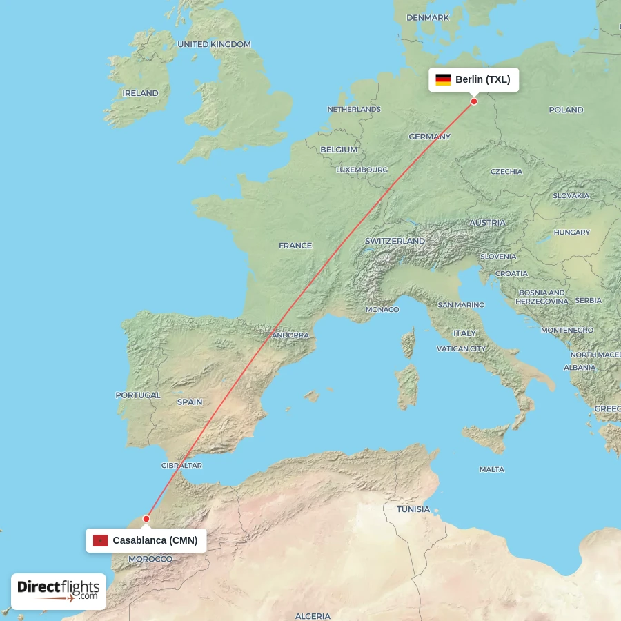 TXL - CMN route map