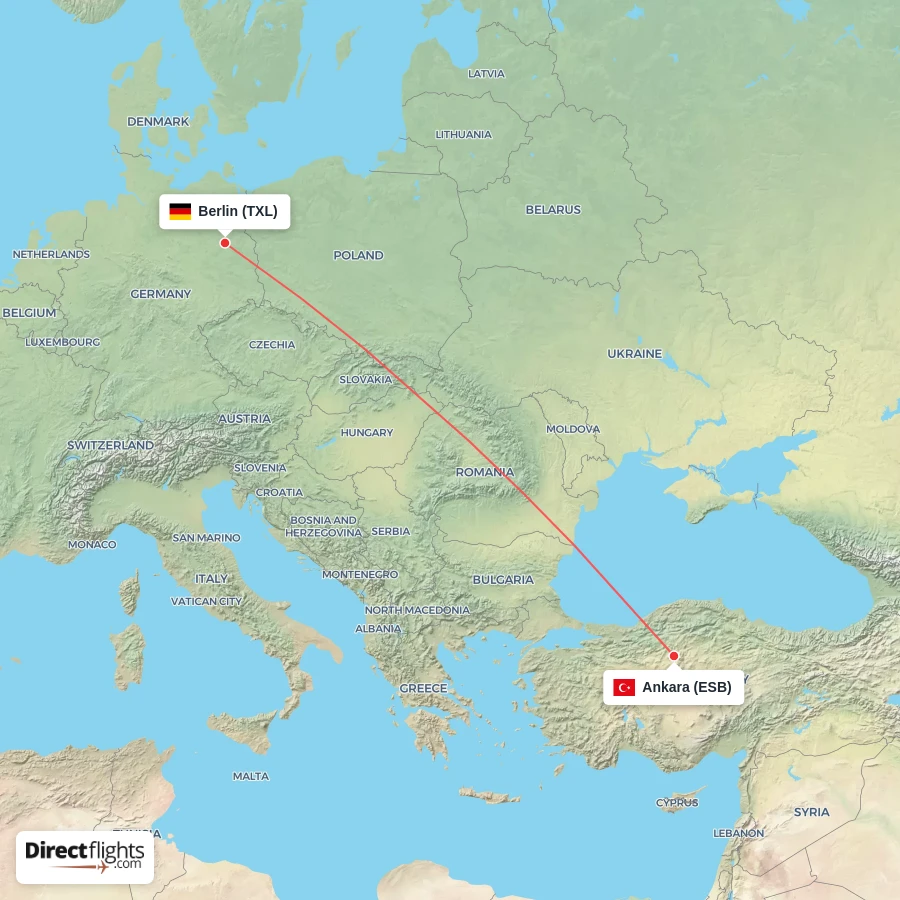 TXL - ESB route map