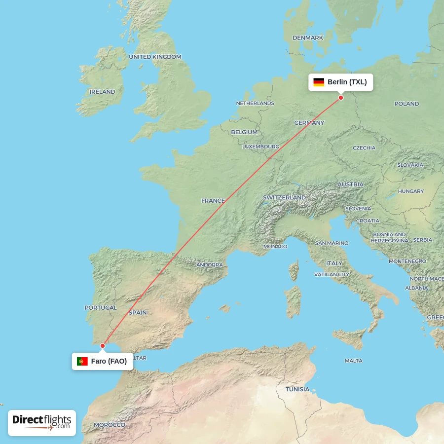 TXL - FAO route map