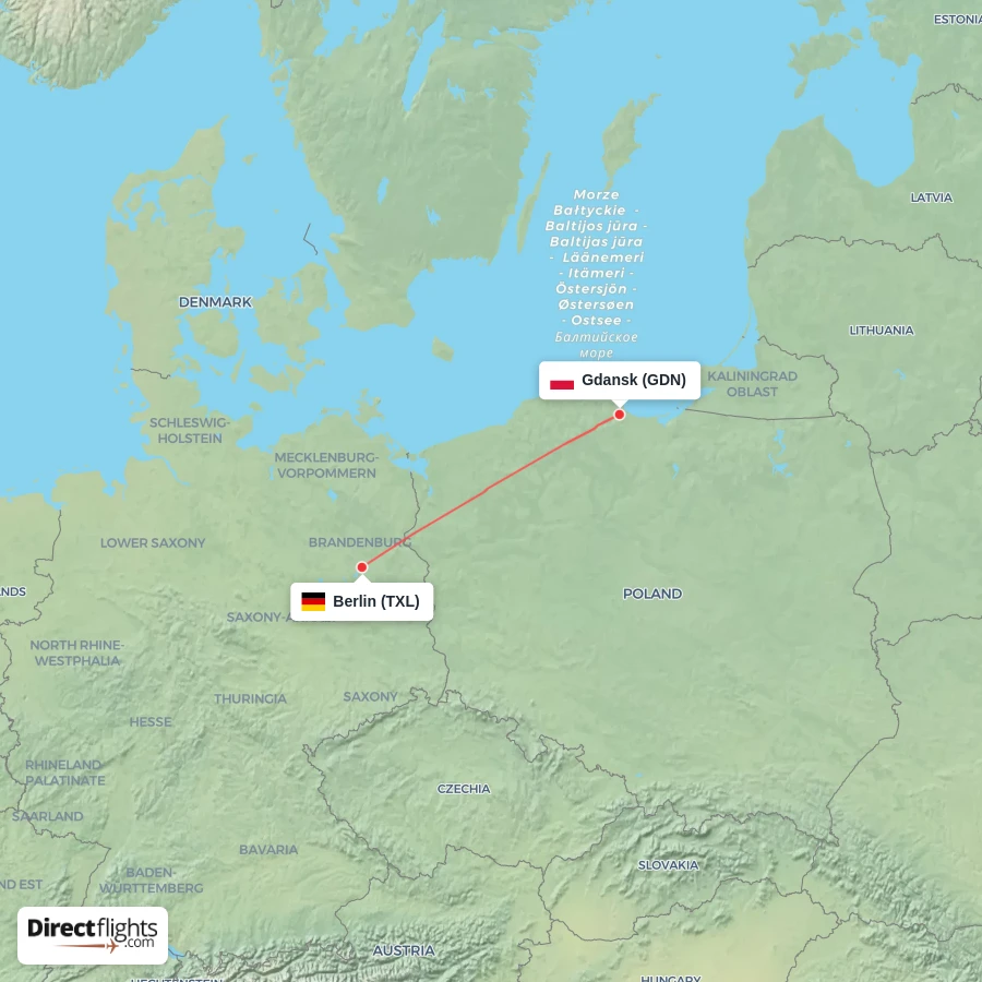 TXL - GDN route map