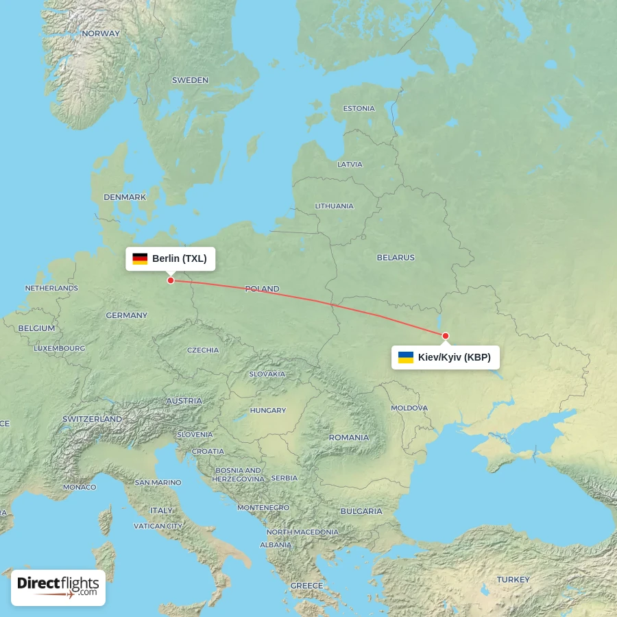 TXL - KBP route map