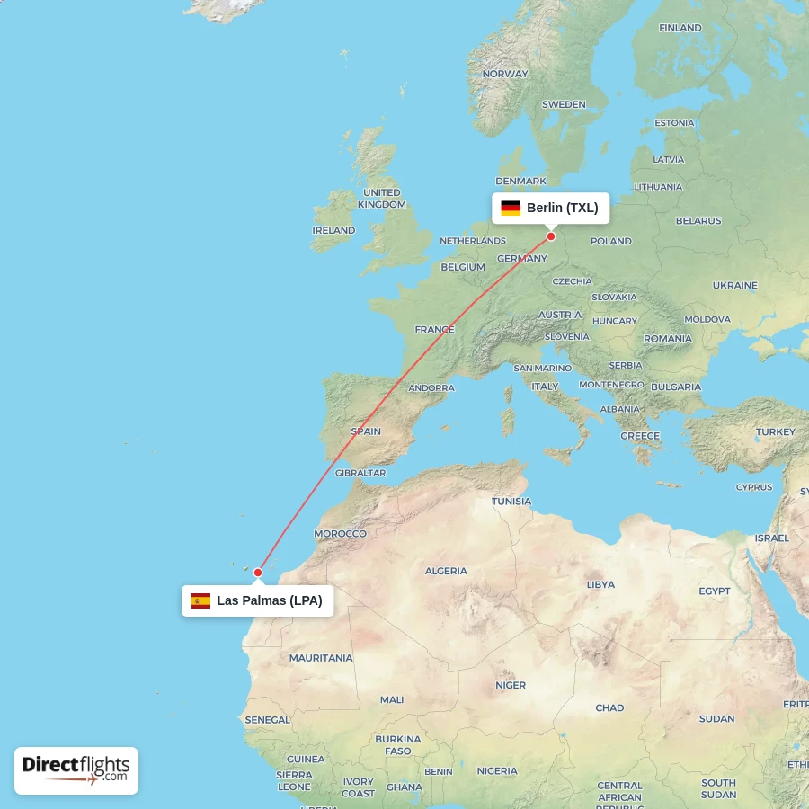 TXL - LPA route map