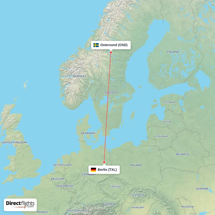 TXL - OSD route map