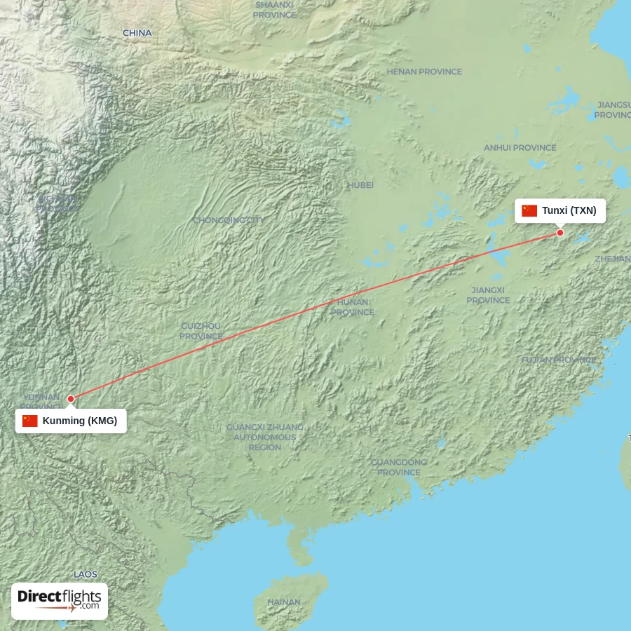TXN - KMG route map