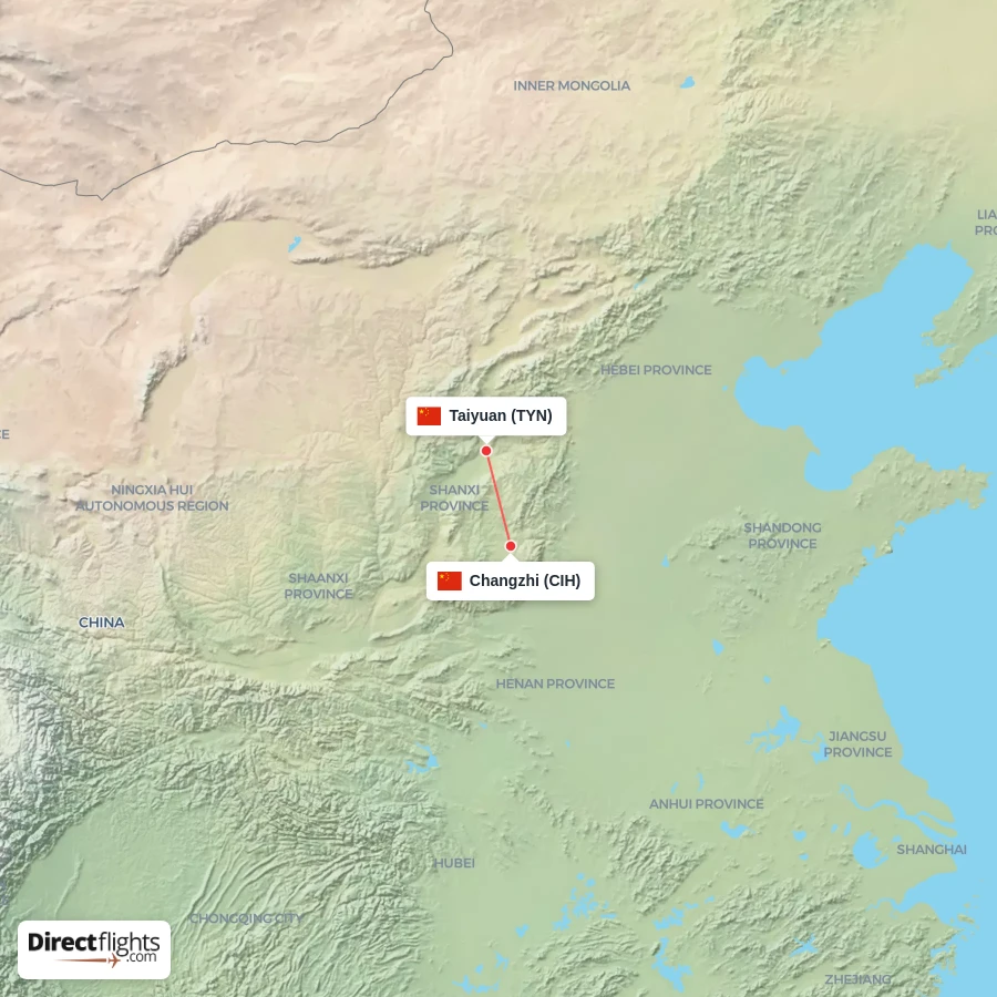 TYN - CIH route map