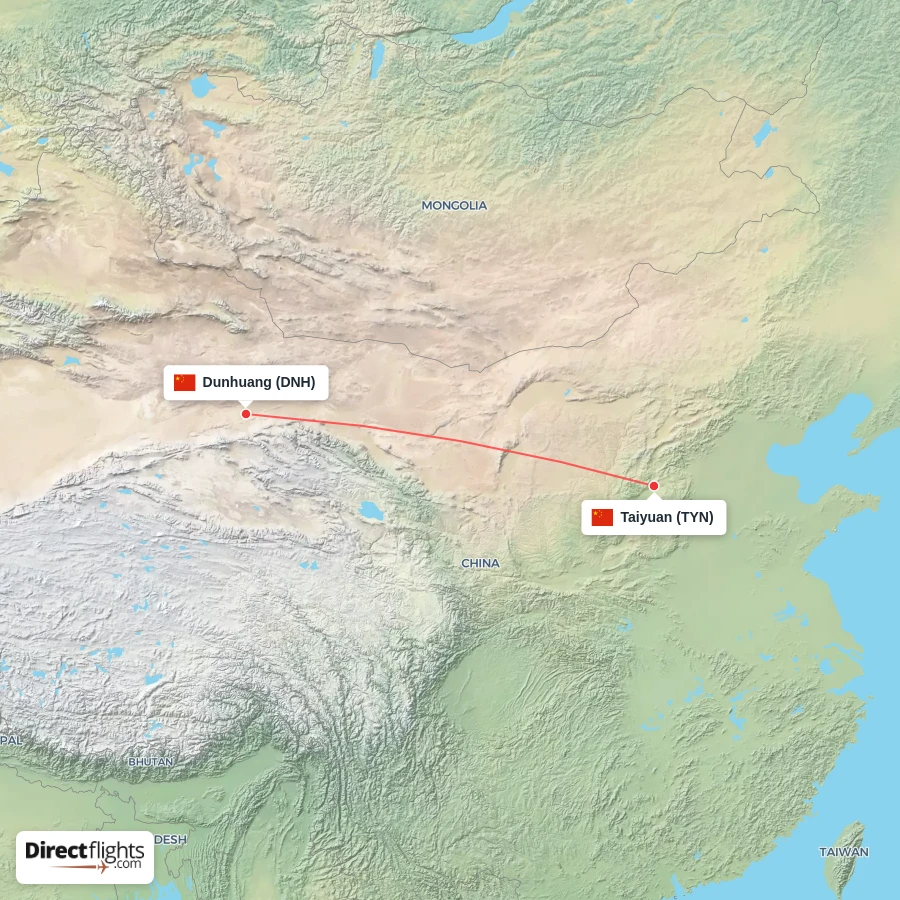 TYN - DNH route map