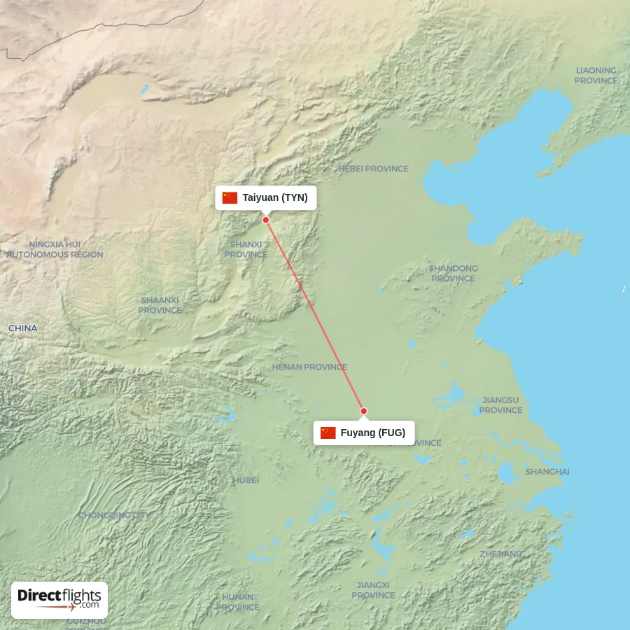 TYN - FUG route map