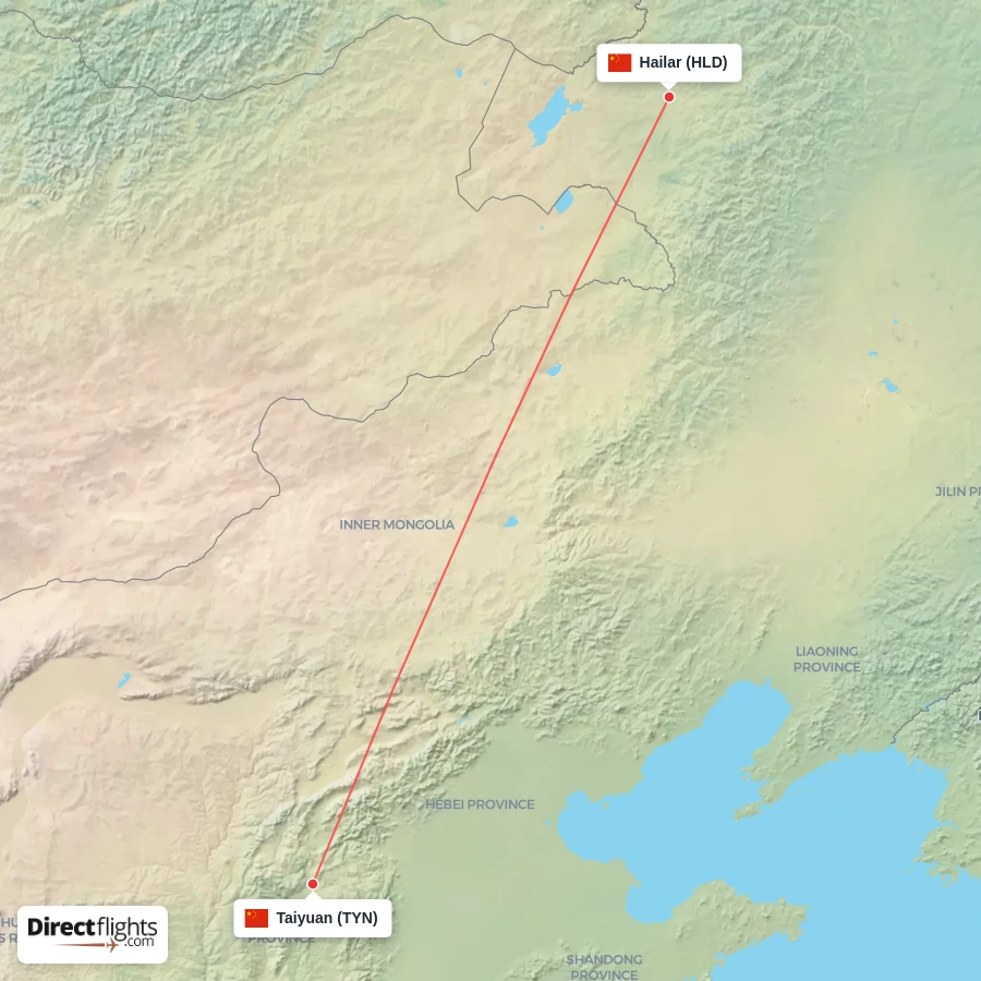 TYN - HLD route map