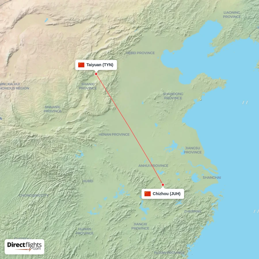 TYN - JUH route map