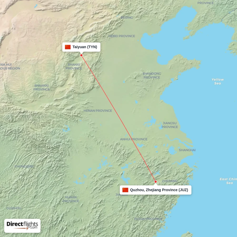 TYN - JUZ route map