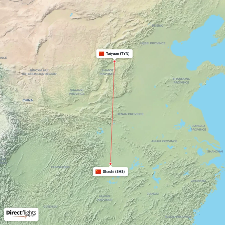 TYN - SHS route map