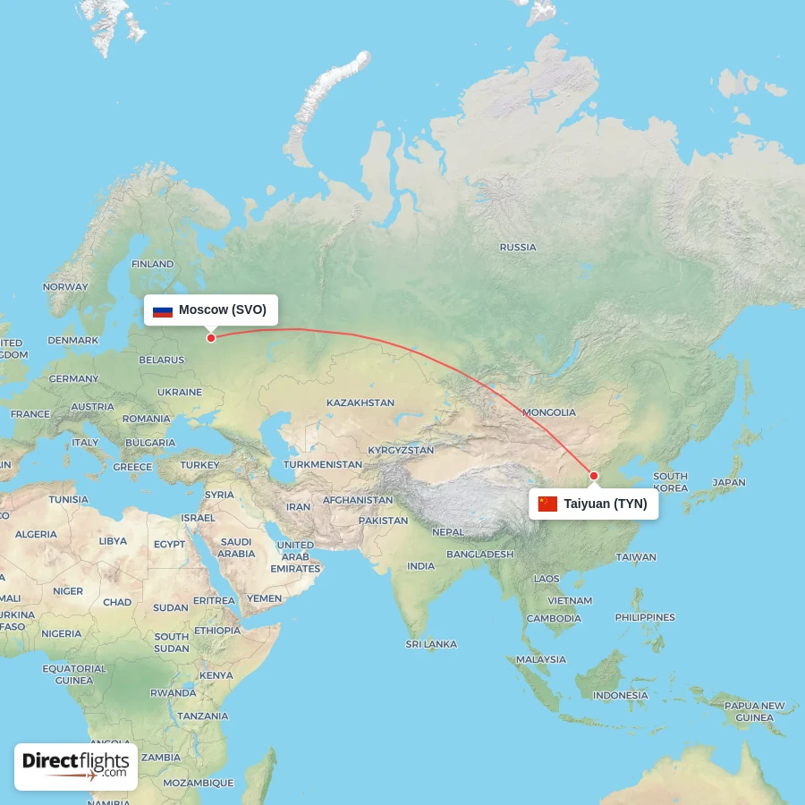 TYN - SVO route map