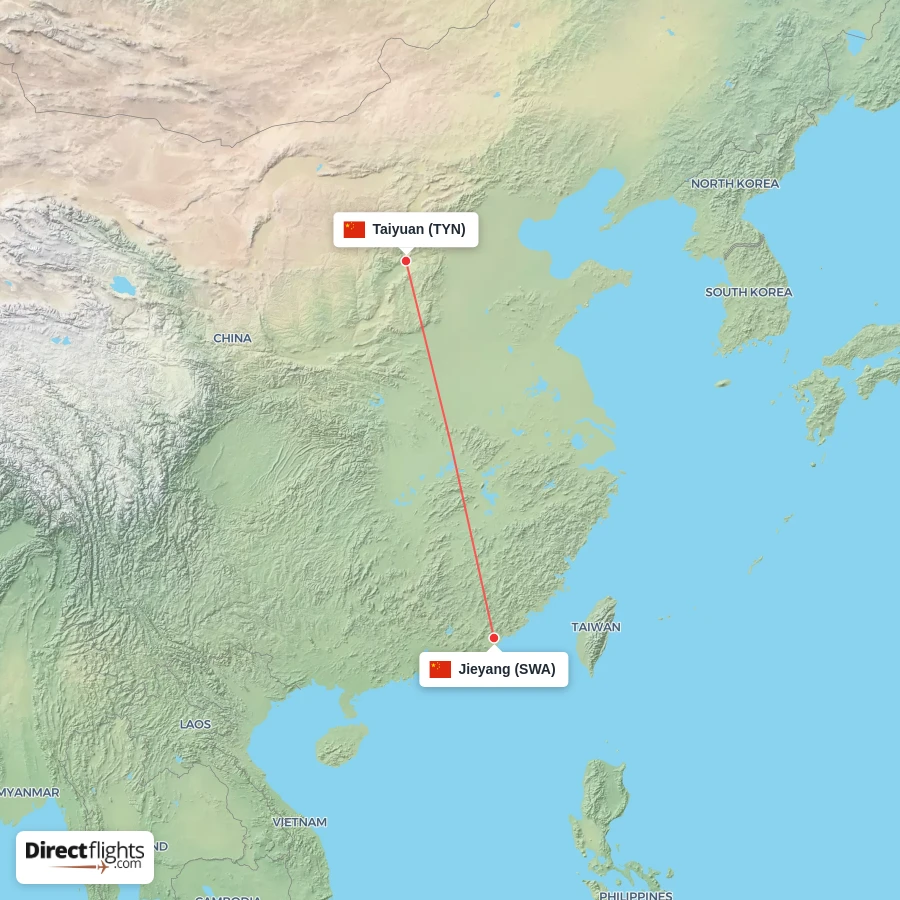 TYN - SWA route map