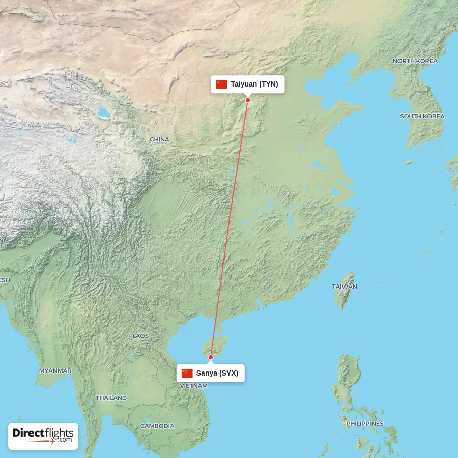 TYN - SYX route map
