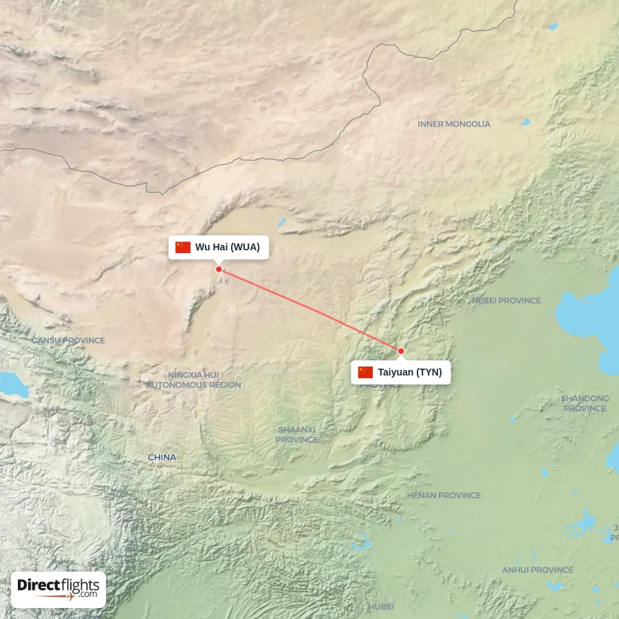 TYN - WUA route map