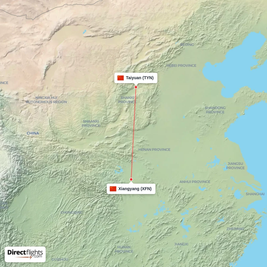 TYN - XFN route map