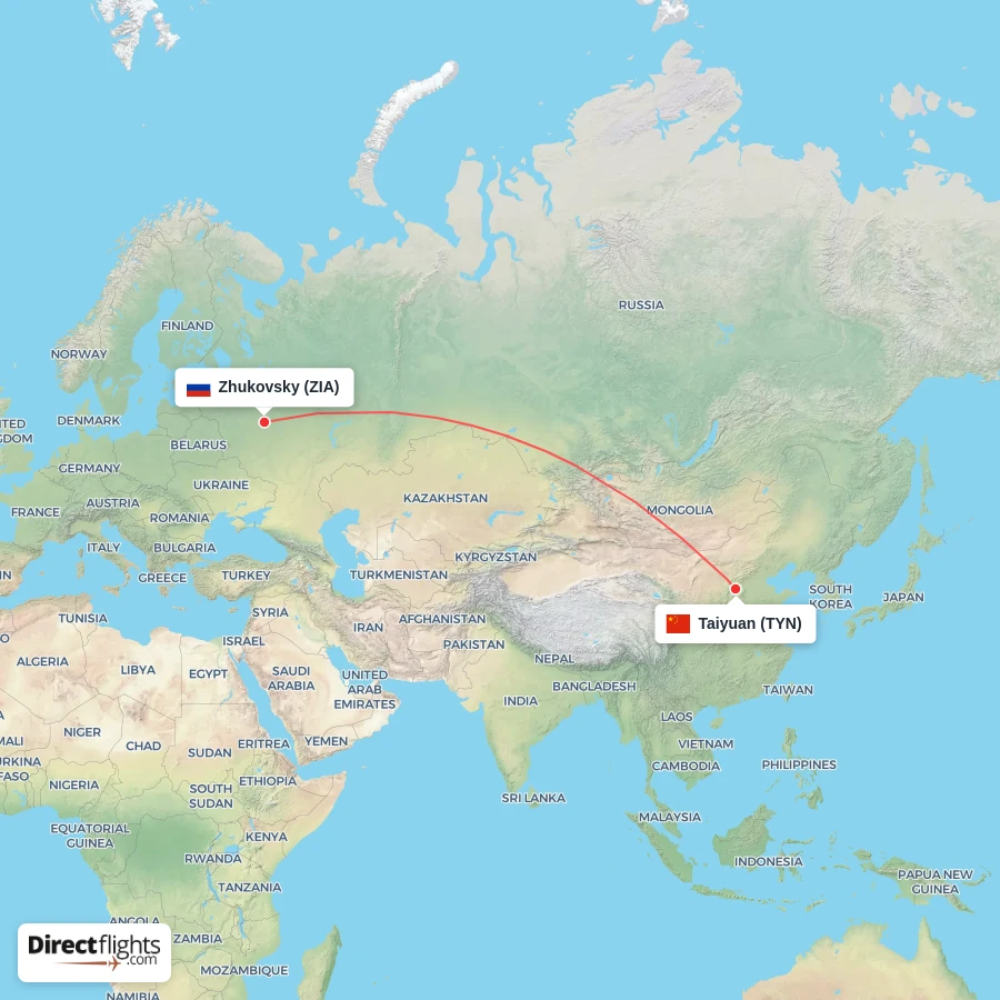 TYN - ZIA route map