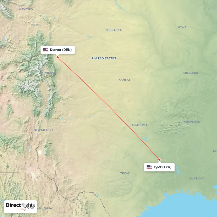 TYR - DEN route map