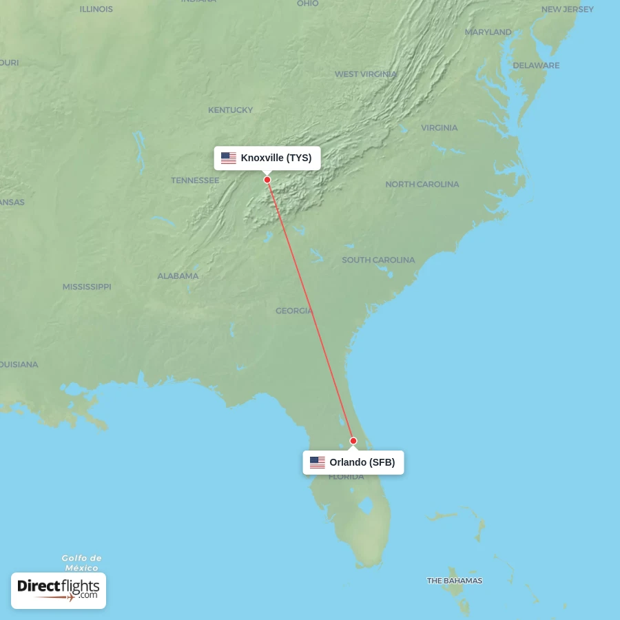 TYS - SFB route map