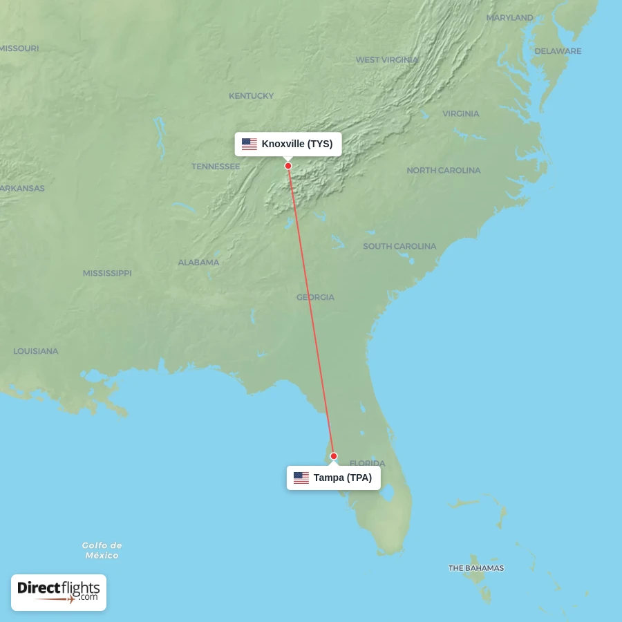 TYS - TPA route map