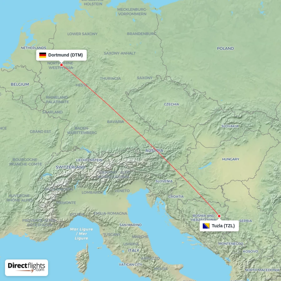 TZL - DTM route map