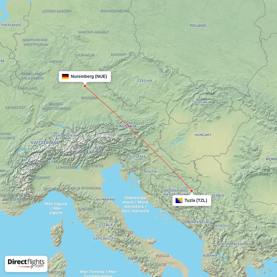 TZL - NUE route map