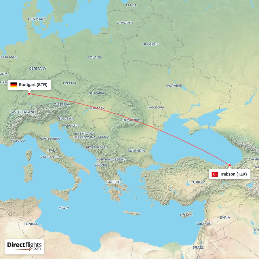 TZX - STR route map