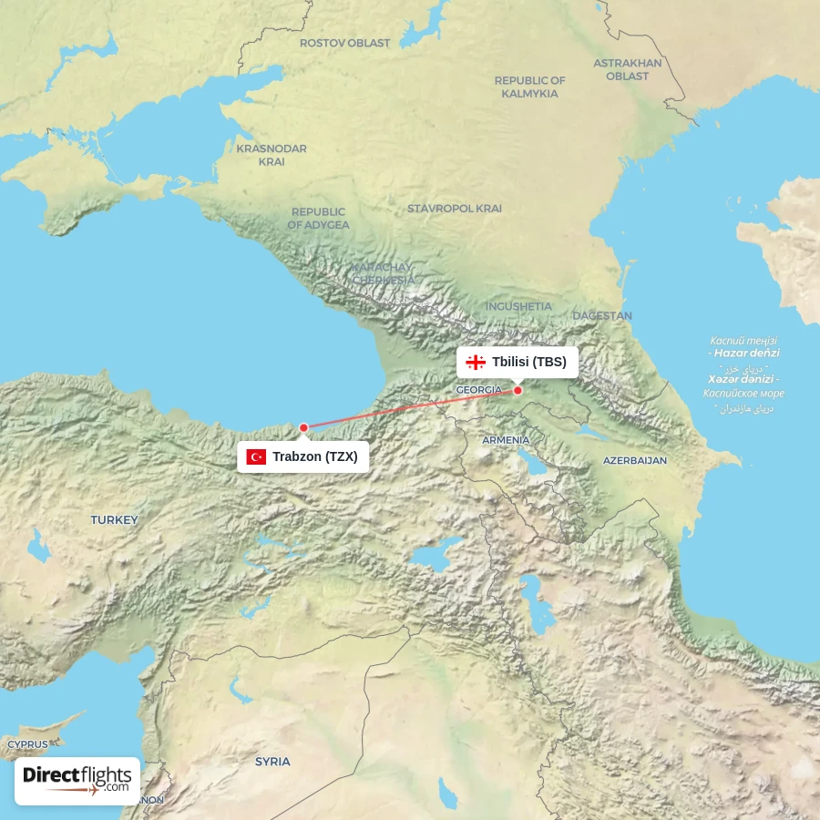 TZX - TBS route map