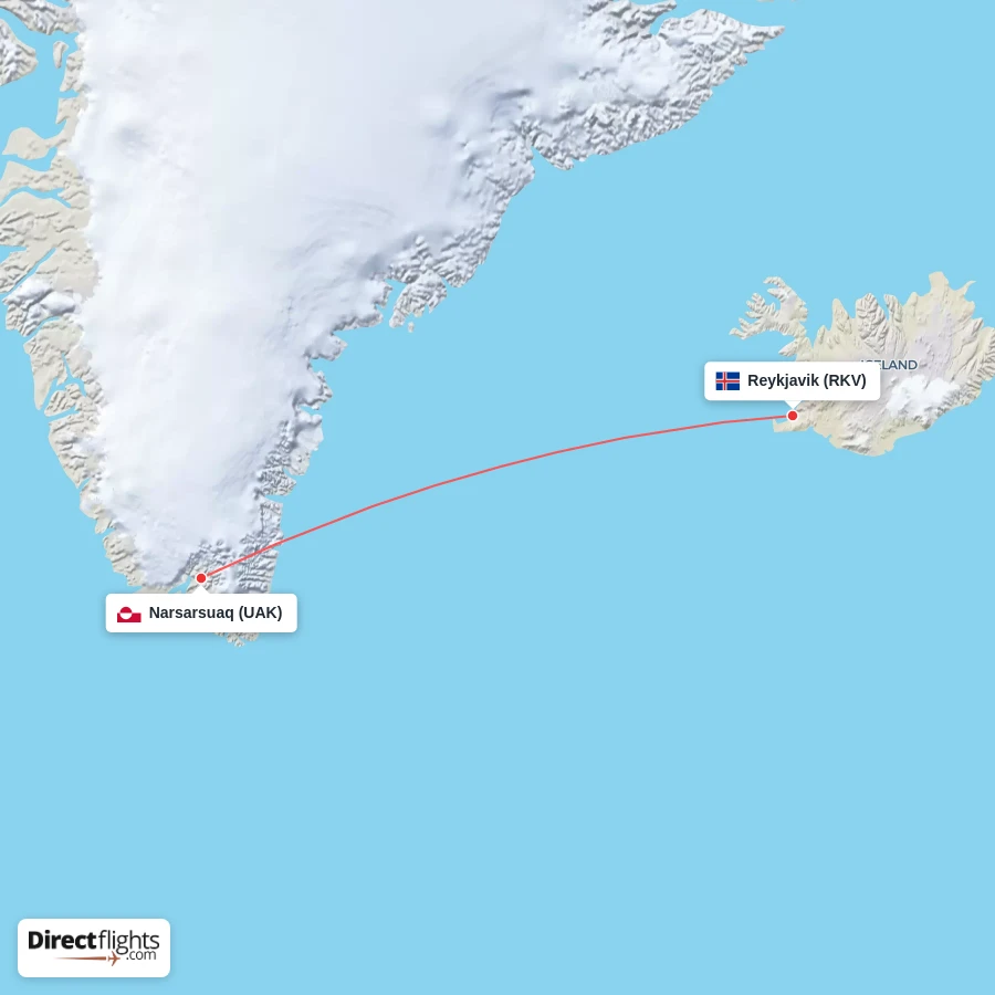 UAK - RKV route map