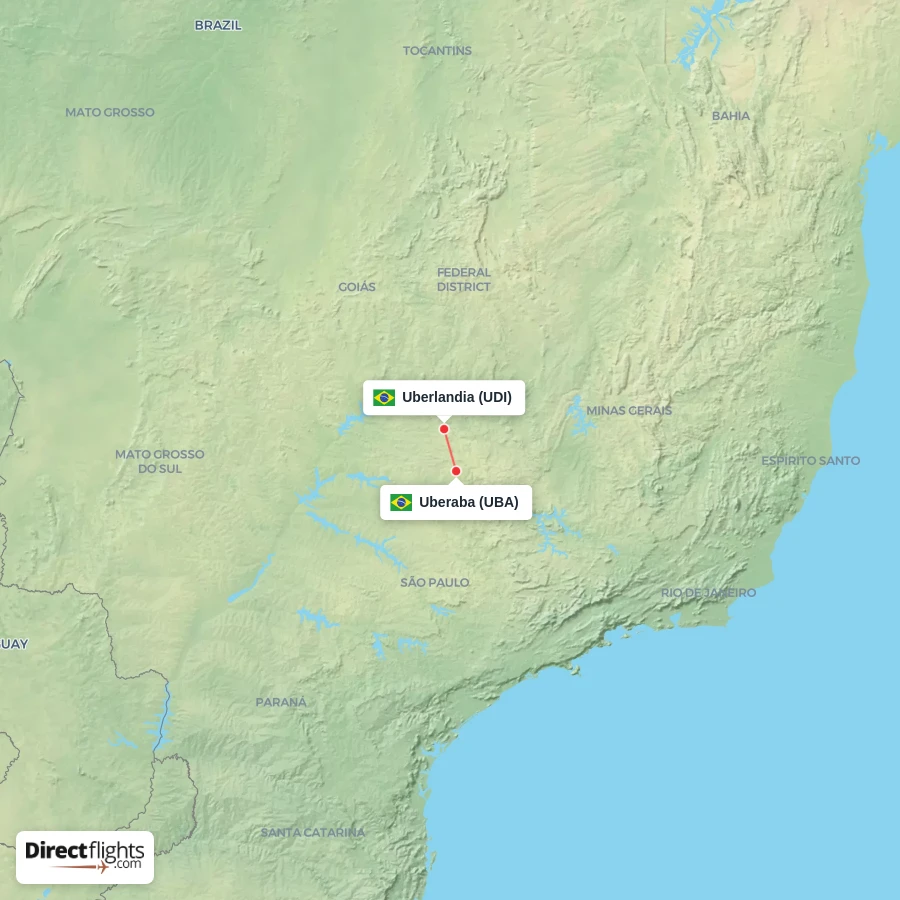 UBA - UDI route map