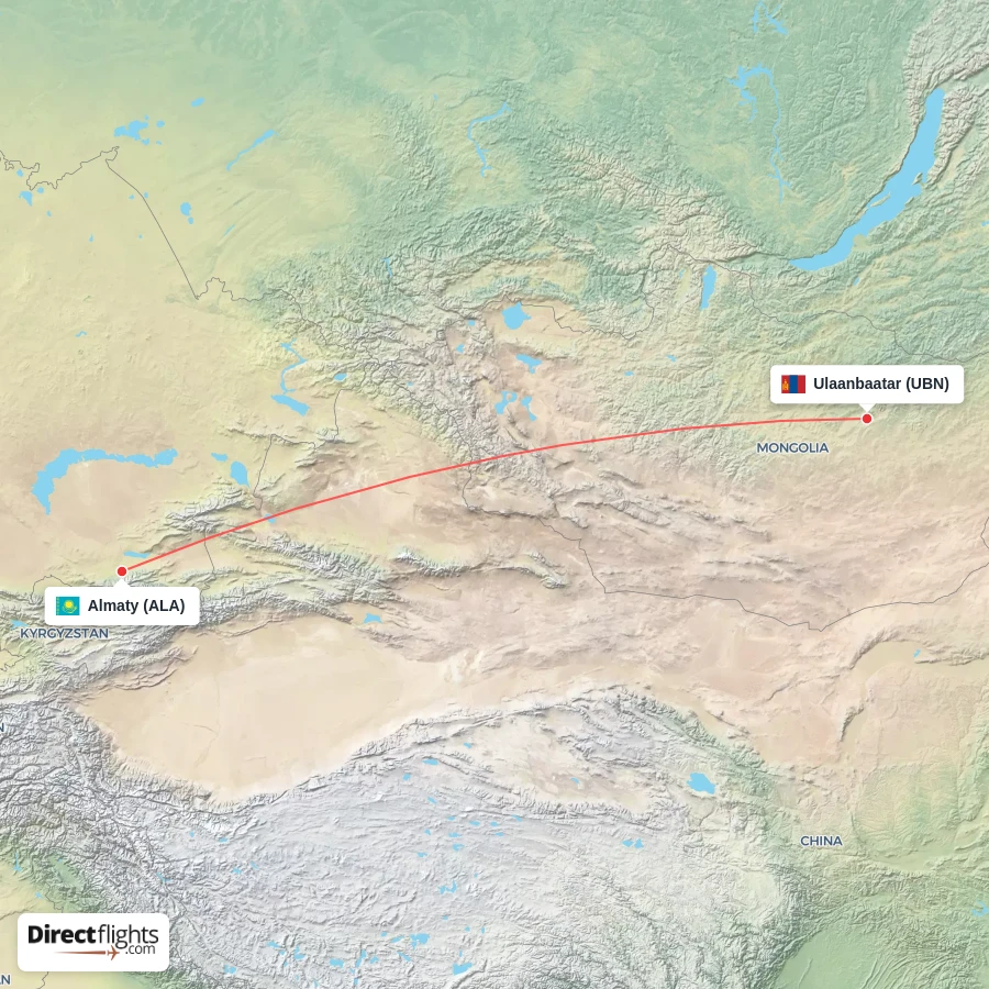 UBN - ALA route map
