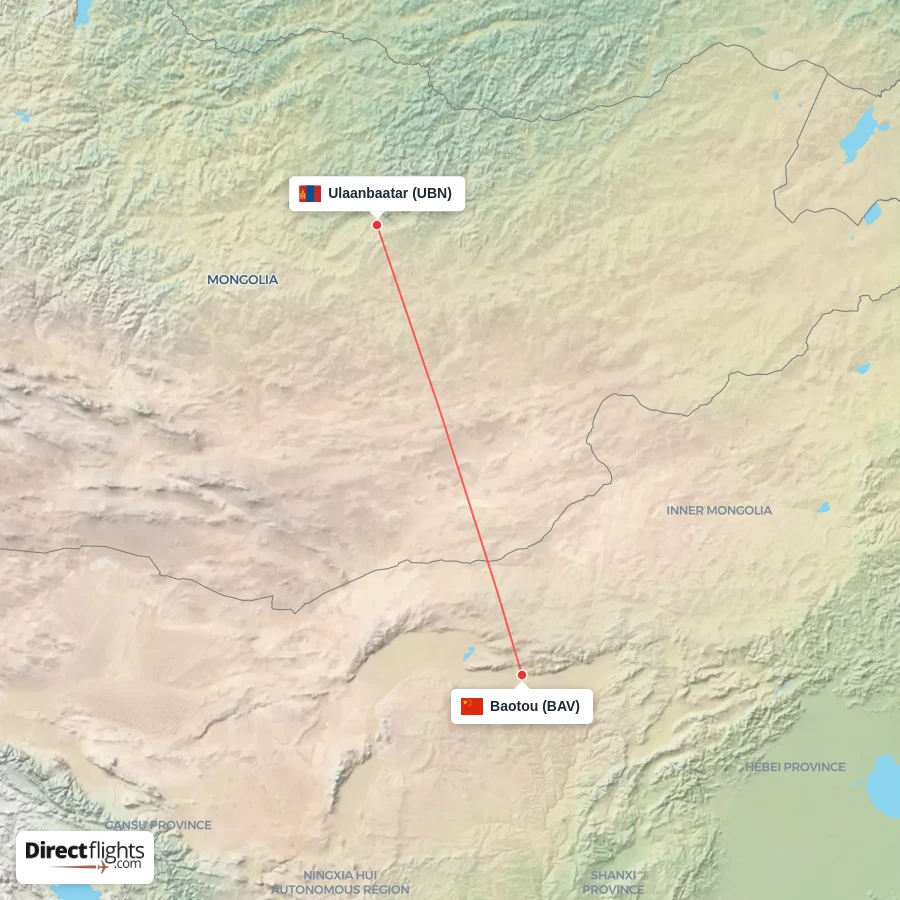 UBN - BAV route map