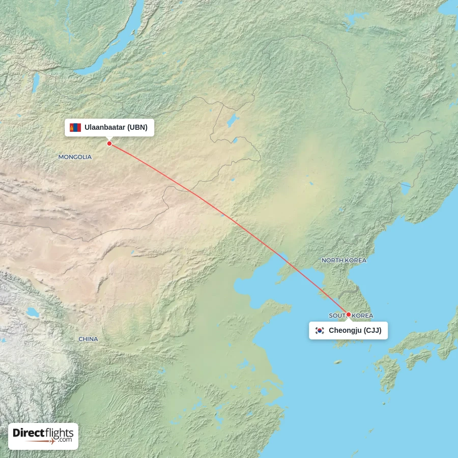 UBN - CJJ route map