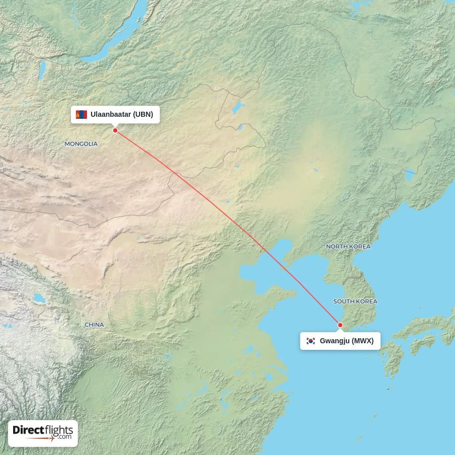 UBN - MWX route map
